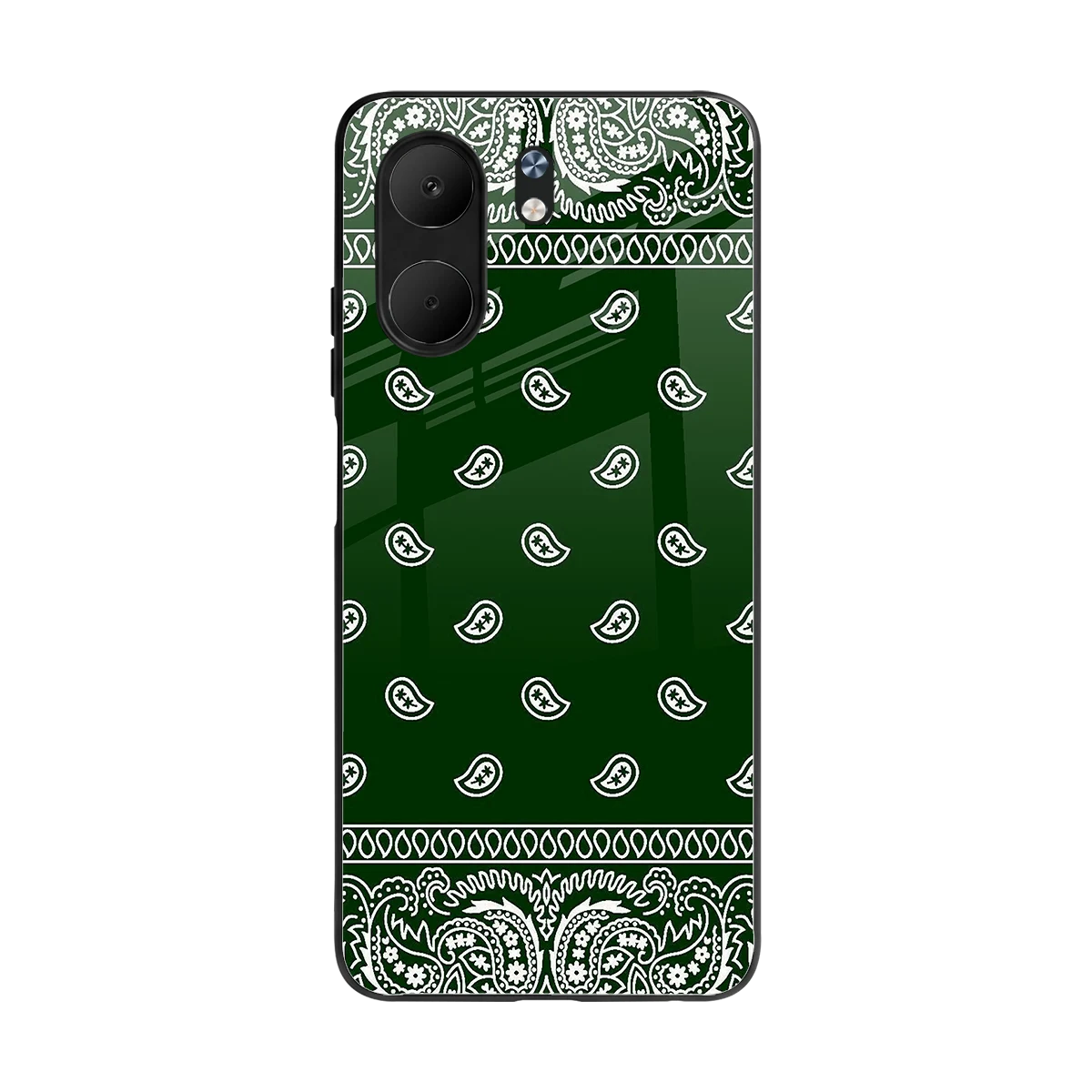 Paisley Green back phone cover | glass case for oppo a5x 5g