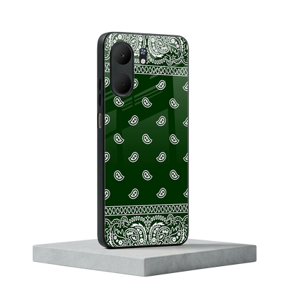 Paisley Green oppo a5x 5g mobile cover | shockproof glass phone case