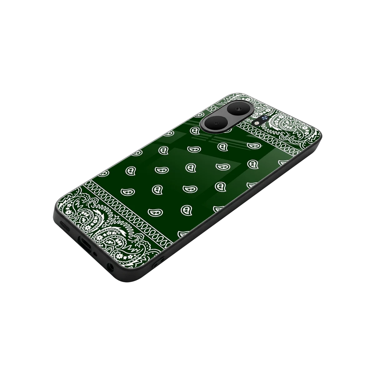 Paisley Green stylish phone case for oppo a5x 5g | glossy glass and slim fit