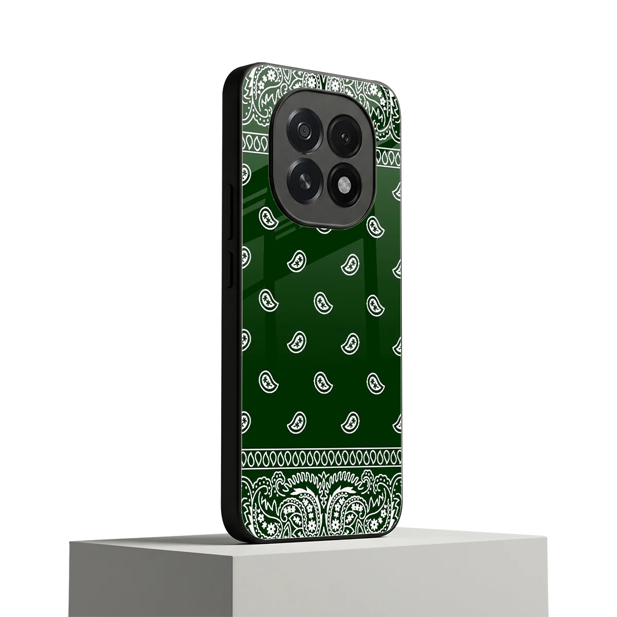 Paisley Green oppo f29 5g mobile cover | shockproof glass phone case