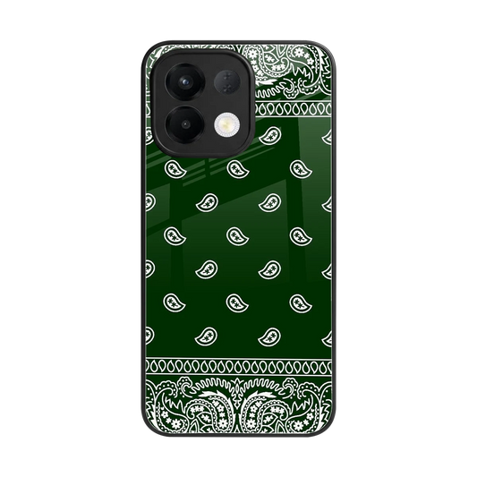 Paisley Green back phone cover | glass case for oppo k13 5g