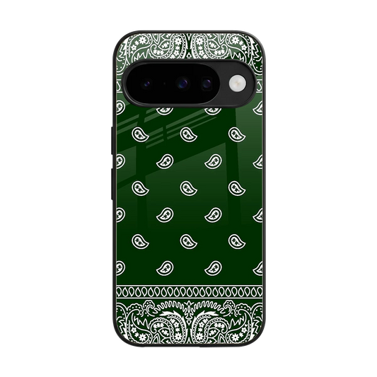 Paisley Green back phone cover | glass case for google pixel 10
