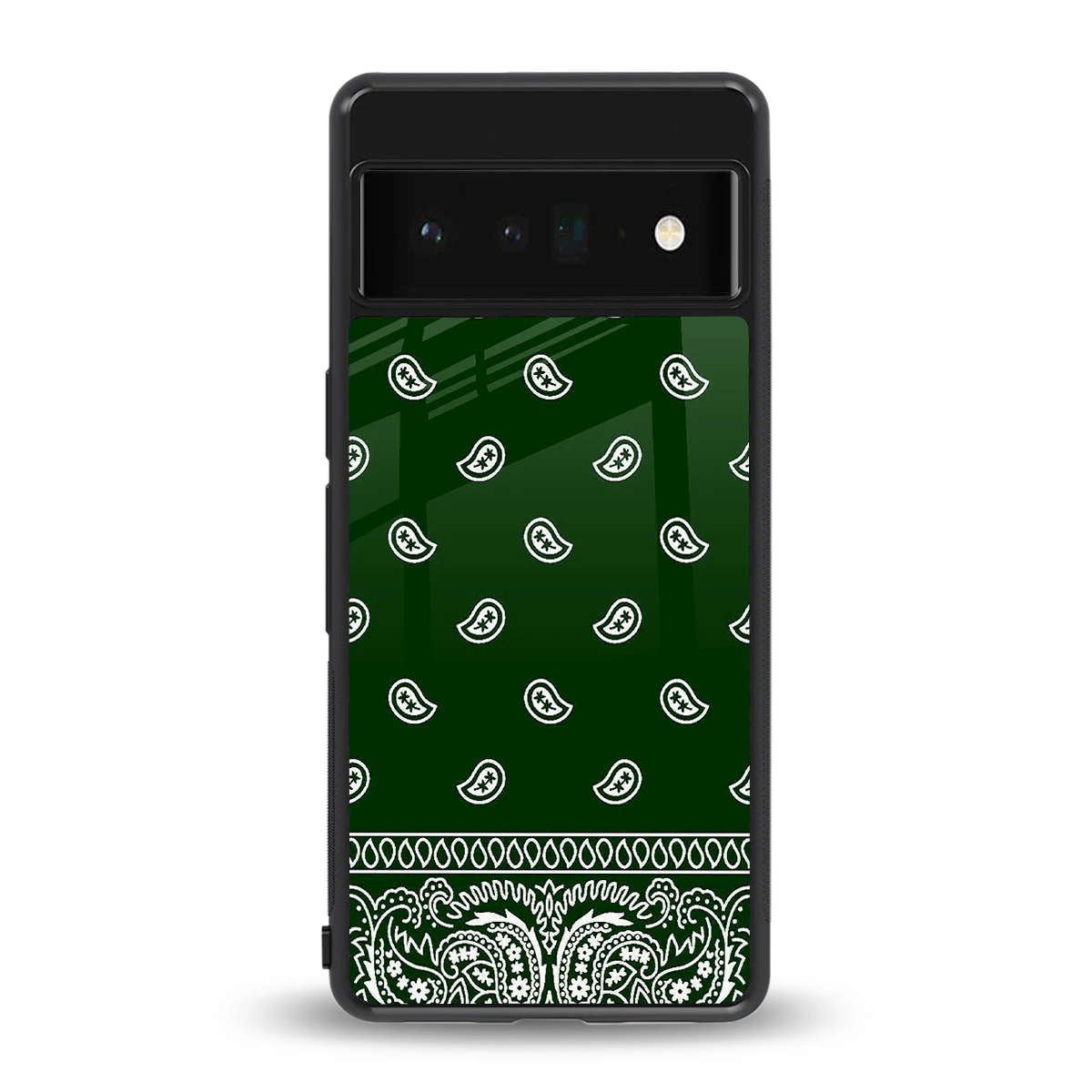 Paisley Green back phone cover | glass case for google pixel 6 pro