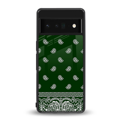 Paisley Green back phone cover | glass case for google pixel 6 pro