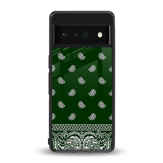 Paisley Green back phone cover | glass case for google pixel 6 pro