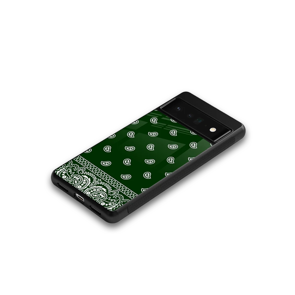 Paisley Green google pixel 6 pro mobile cover | shockproof glass phone case