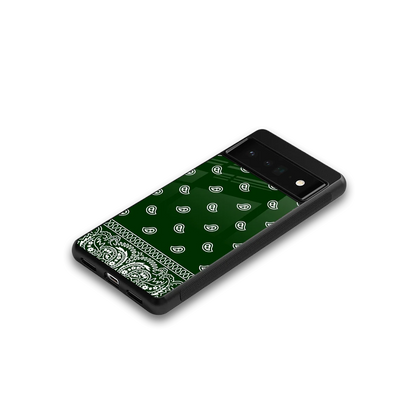 Paisley Green google pixel 6 pro mobile cover | shockproof glass phone case
