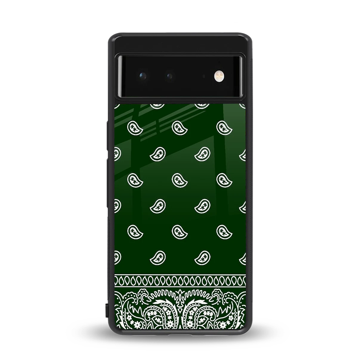 Paisley Green back phone cover | glass case for google pixel 6a