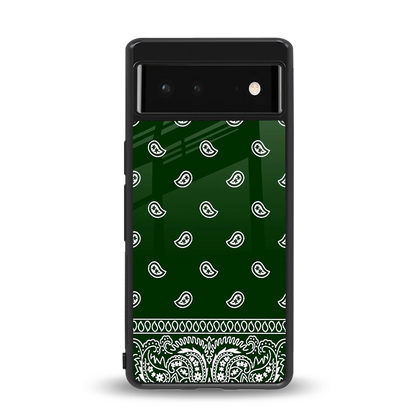 Paisley Green back phone cover | glass case for google pixel 6a