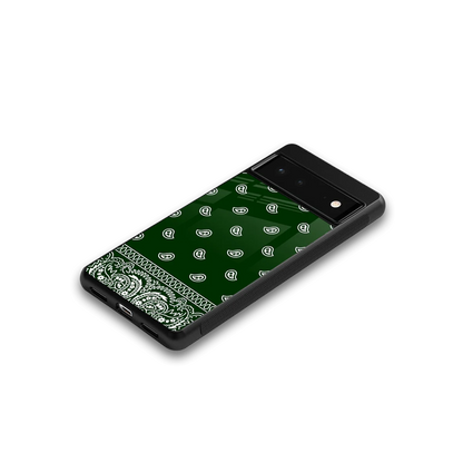 Paisley Green google pixel 6 mobile cover | shockproof glass phone case