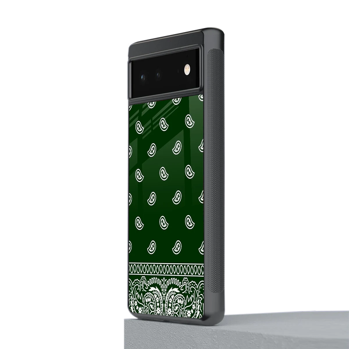 Paisley Green stylish phone case for google pixel 6a | glossy glass and slim fit