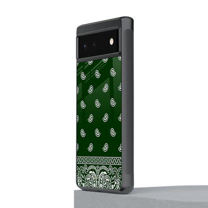 Paisley Green stylish phone case for google pixel 6a | glossy glass and slim fit