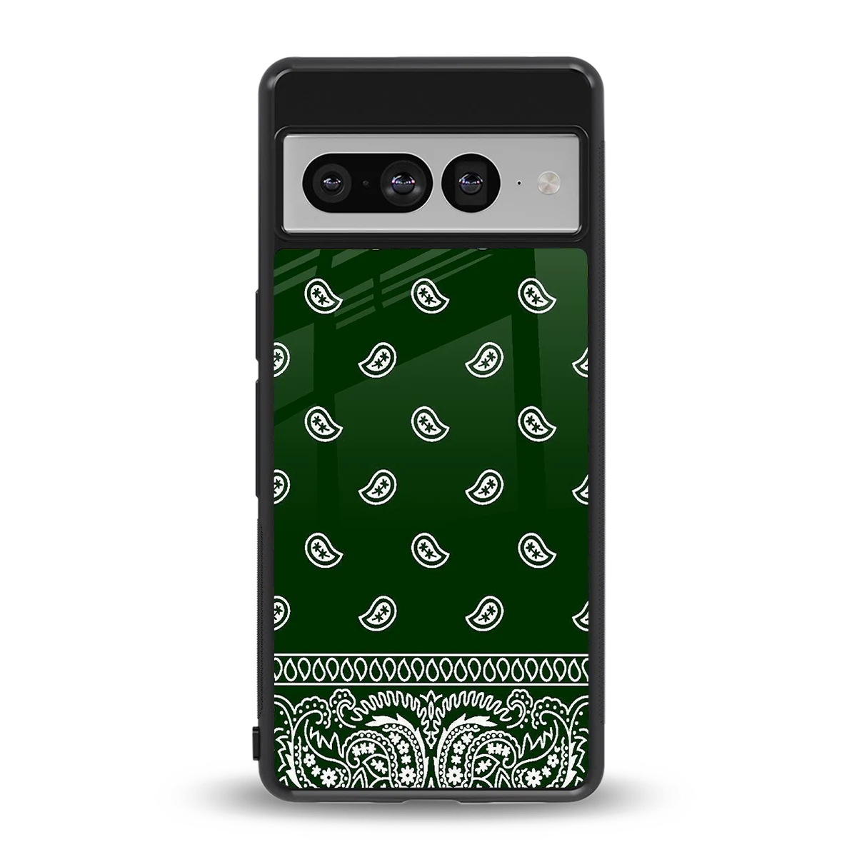 Paisley Green back phone cover | glass case for google pixel 7 pro