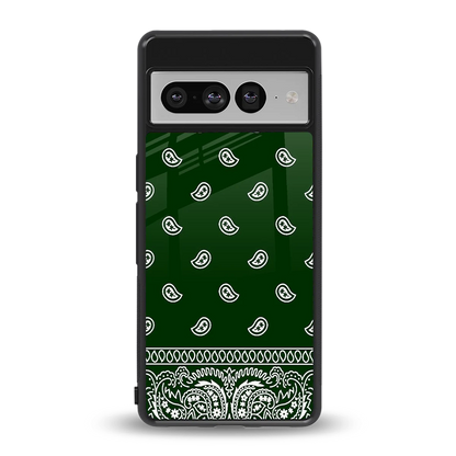 Paisley Green back phone cover | glass case for google pixel 7 pro