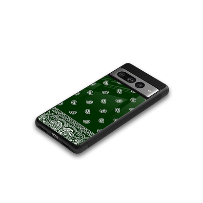 Paisley Green google pixel 7 pro mobile cover | shockproof glass phone case