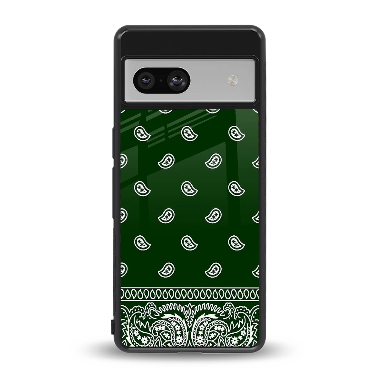 Paisley Green back phone cover | glass case for google pixel 7a