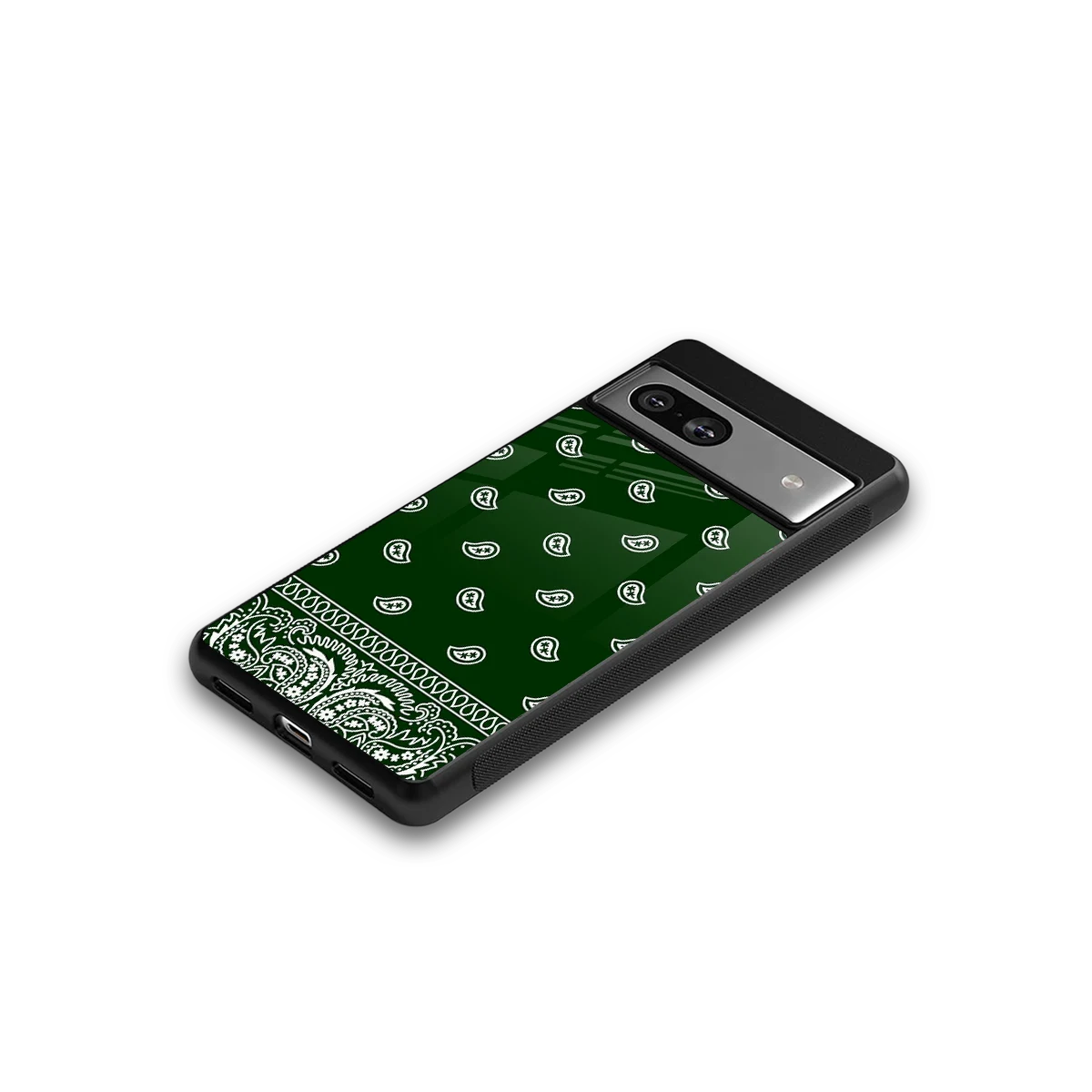 Paisley Green google pixel 7a mobile cover | shockproof glass phone case