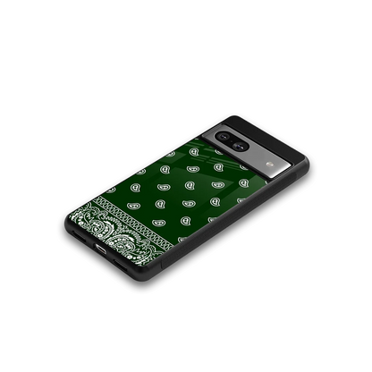 Paisley Green google pixel 7a mobile cover | shockproof glass phone case