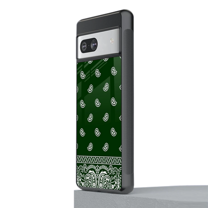 Paisley Green stylish phone case for google pixel 7a | glossy glass and slim fit