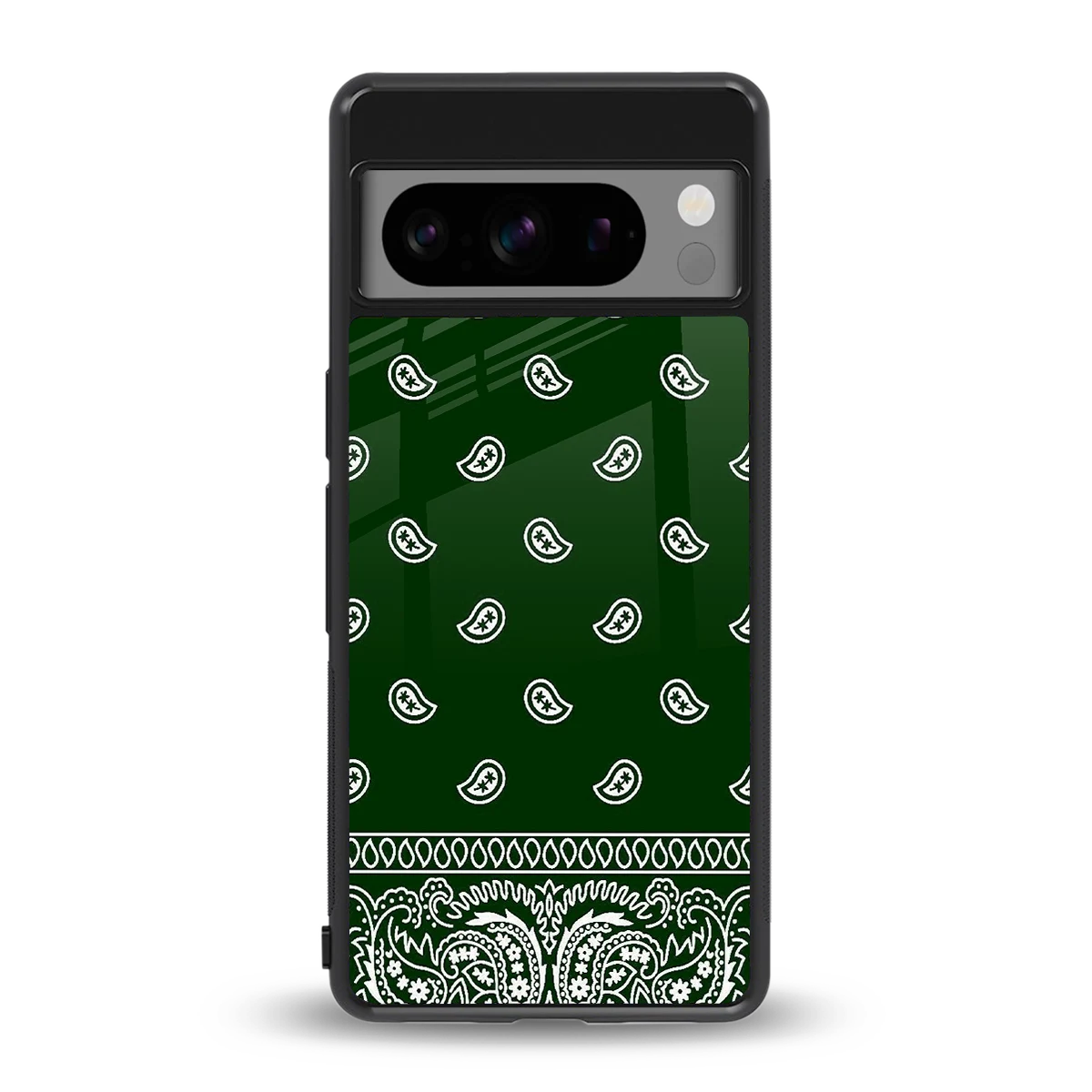 Paisley Green back phone cover | glass case for google pixel 8 pro
