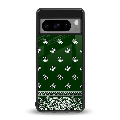 Paisley Green back phone cover | glass case for google pixel 8 pro