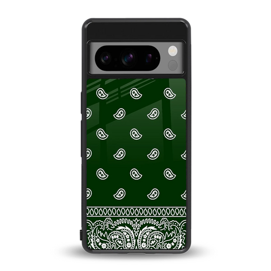 Paisley Green back phone cover | glass case for google pixel 8 pro