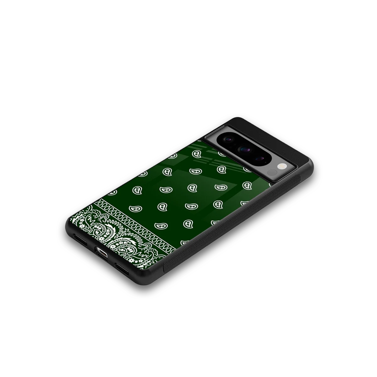 Paisley Green google pixel 8 pro mobile cover | shockproof glass phone case