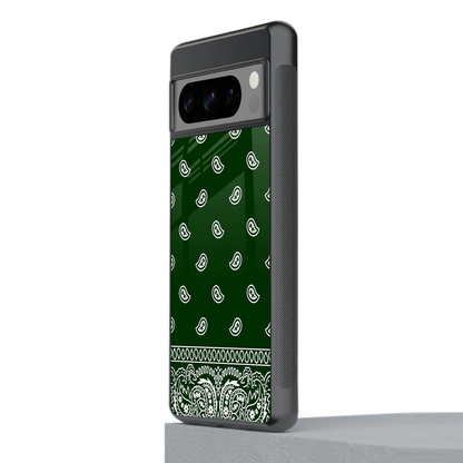 Paisley Green stylish phone case for google pixel 8 pro | glossy glass and slim fit