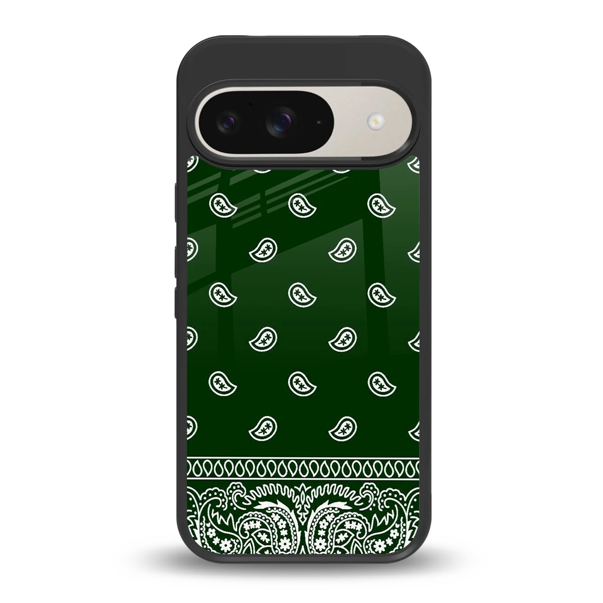 Paisley Green back phone cover | glass case for google pixel 9
