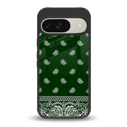 Paisley Green back phone cover | glass case for google pixel 9