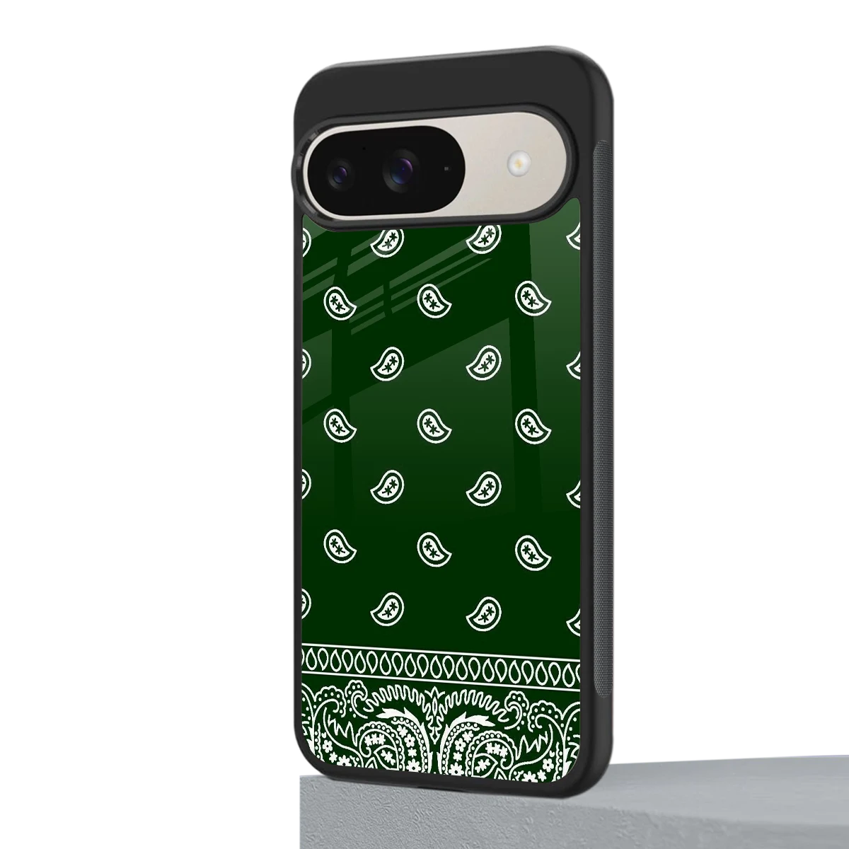 Paisley Green google pixel 9 mobile cover | shockproof glass phone case