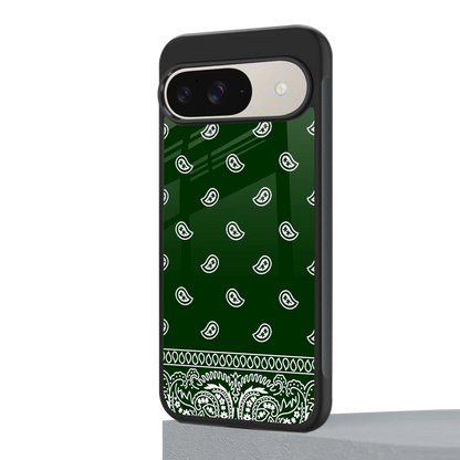 Paisley Green google pixel 9 mobile cover | shockproof glass phone case
