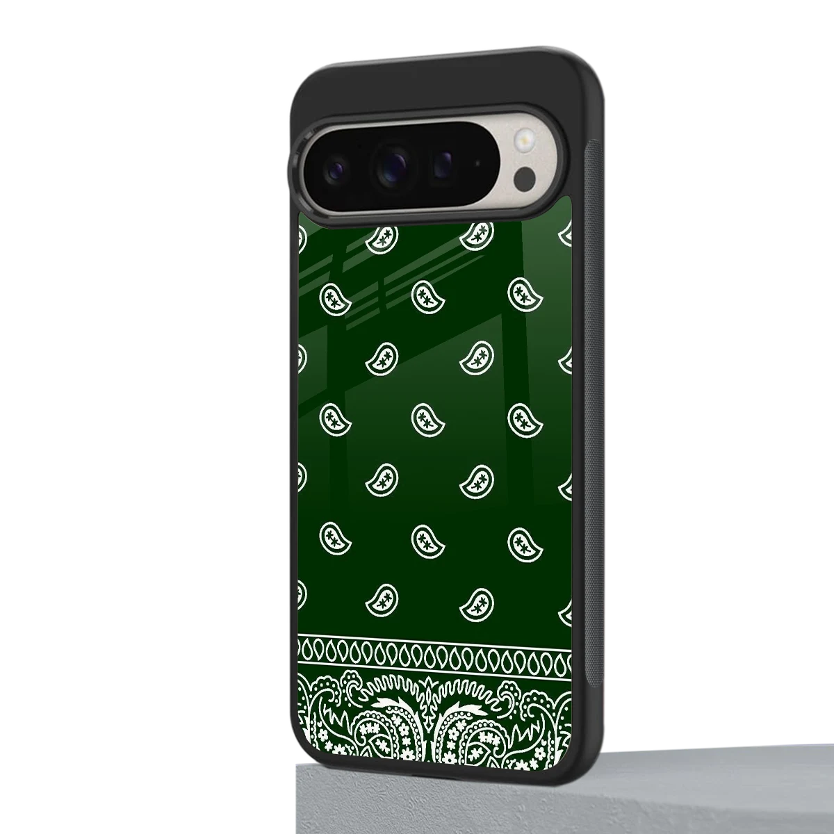 Paisley Green google pixel 9 pro mobile cover | shockproof glass phone case