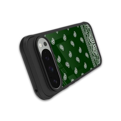 Paisley Green stylish phone case for google pixel 9 pro | glossy glass and slim fit