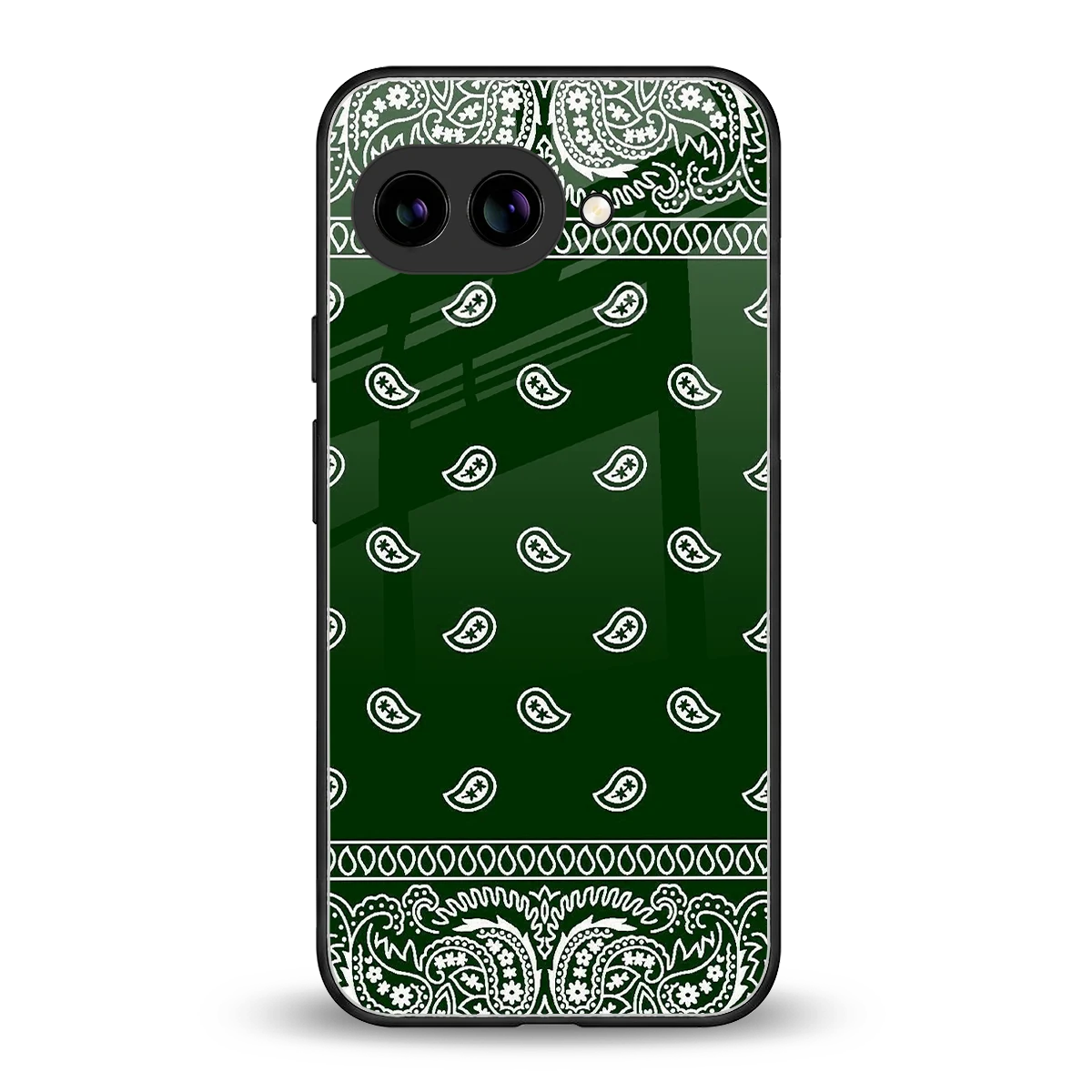 Paisley Green back phone cover | glass case for google pixel 9a