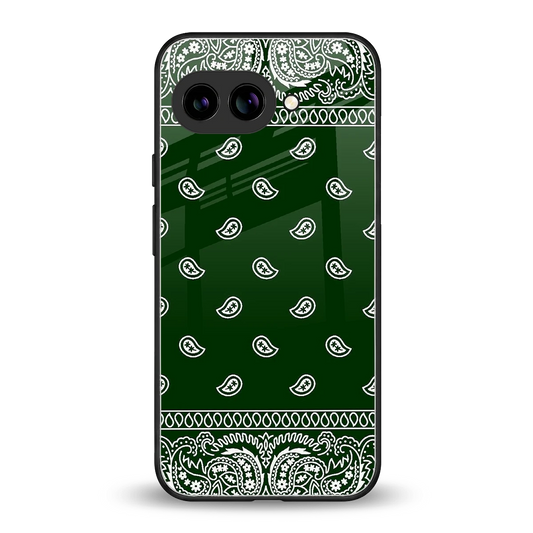Paisley Green back phone cover | glass case for google pixel 9a