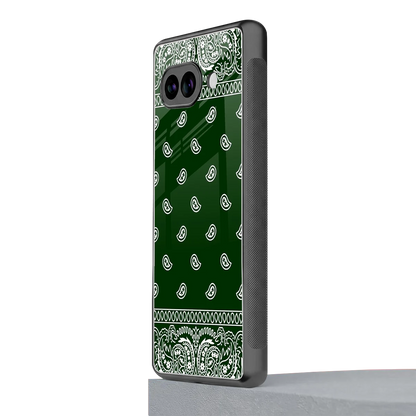 Paisley Green google pixel 9a mobile cover | shockproof glass phone case