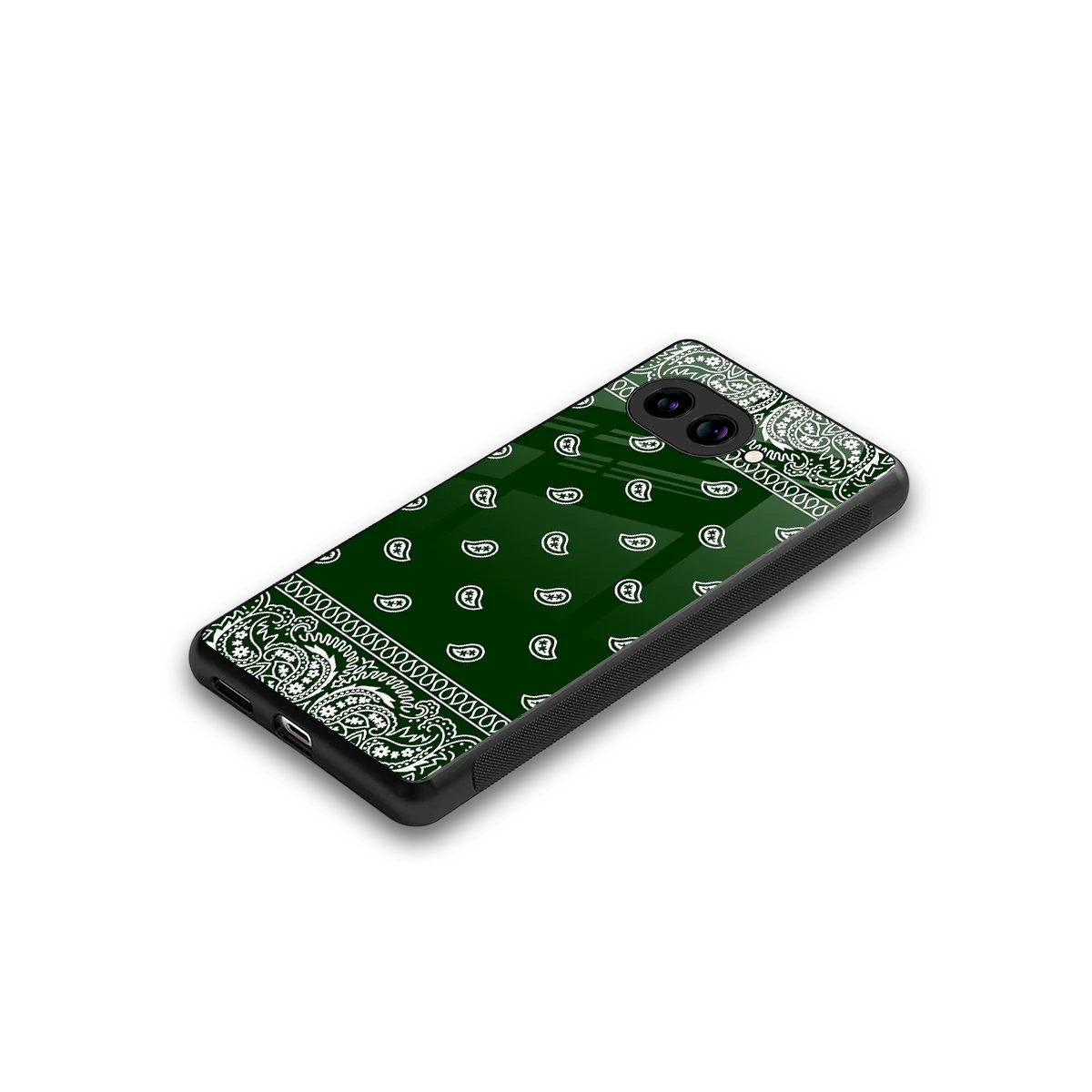 Paisley Green stylish phone case for google pixel 9a | glossy glass and slim fit