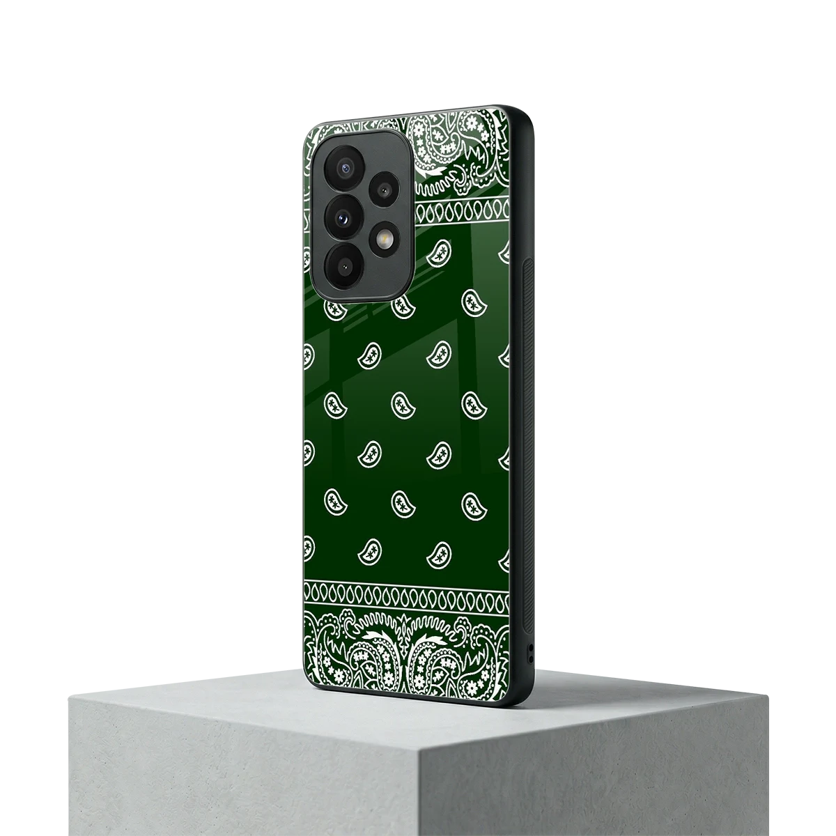 Paisley Green samsung galaxy a23 mobile cover | shockproof glass phone case