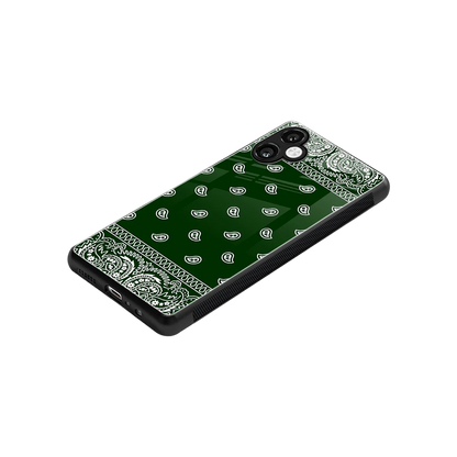 Paisley Green stylish phone case for samsung galaxy a06 5g | glossy glass and slim fit