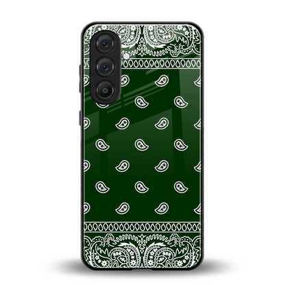 Paisley Green back phone cover | glass case for samsung galaxy m35 5g