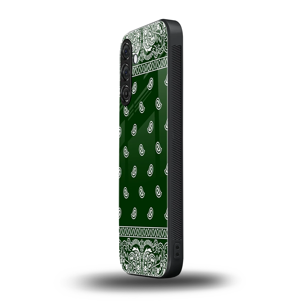 Paisley Green samsung galaxy m35 5g mobile cover | shockproof glass phone case