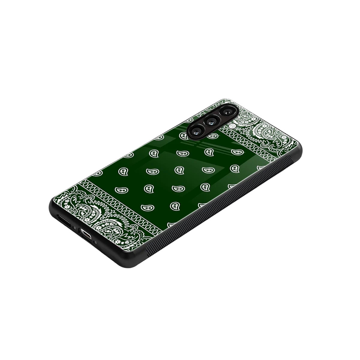 Paisley Green stylish phone case for samsung galaxy a37 5g | glossy glass and slim fit