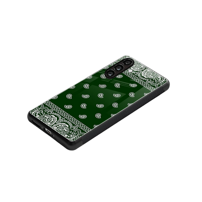 Paisley Green stylish phone case for samsung galaxy m35 5g | glossy glass and slim fit