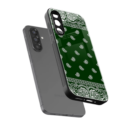 Paisley Green sleek samsung galaxy a37 5g cover with tempered glass back and TPU edges