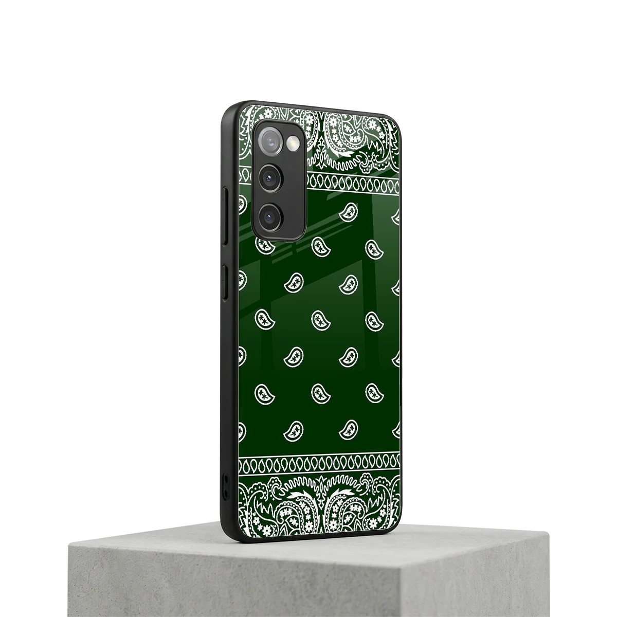 Paisley Green samsung galaxy s20 fe mobile cover | shockproof glass phone case