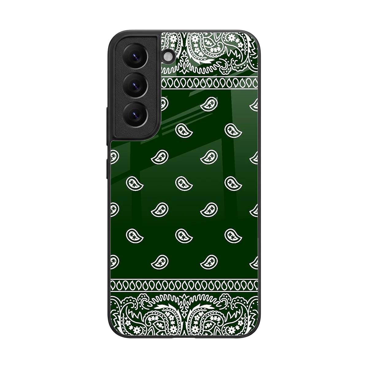 Paisley Green back phone cover | glass case for samsung galaxy s22