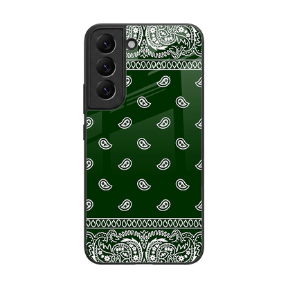 Paisley Green back phone cover | glass case for samsung galaxy s22