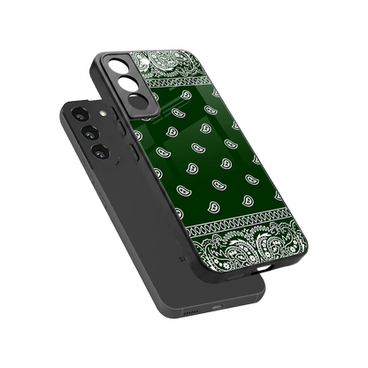 Paisley Green sleek samsung galaxy s22 cover with tempered glass back and TPU edges
