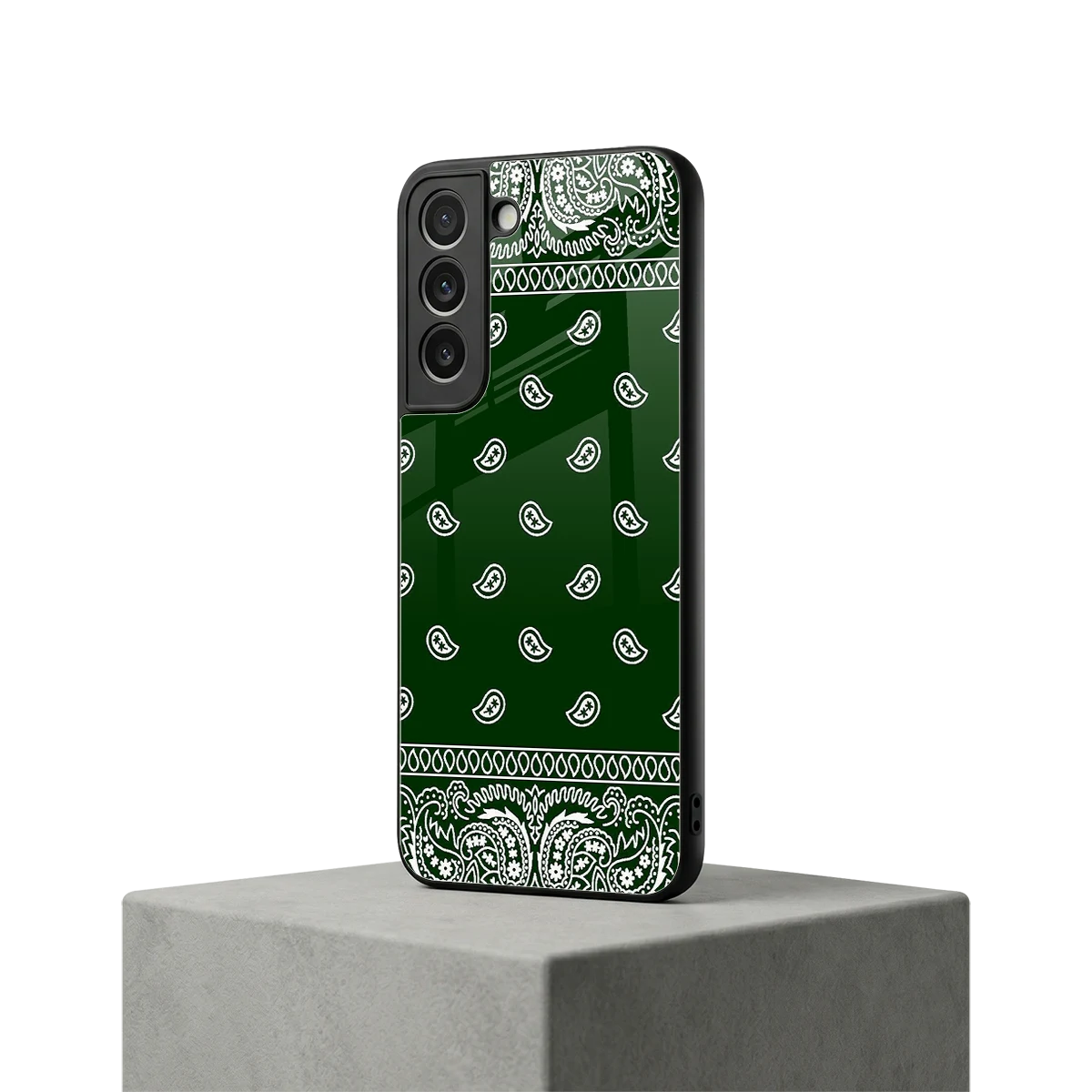 Paisley Green samsung galaxy s22 mobile cover | shockproof glass phone case